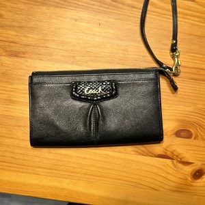 Black coach wristlet